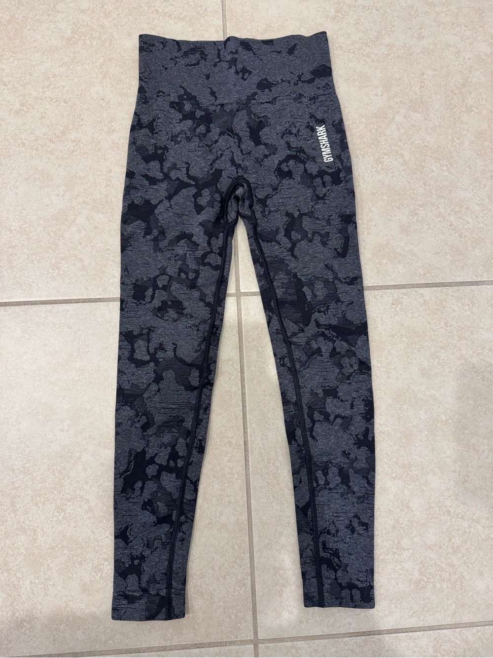 Gymshark Black and Gray Camo High-Waist Leggings